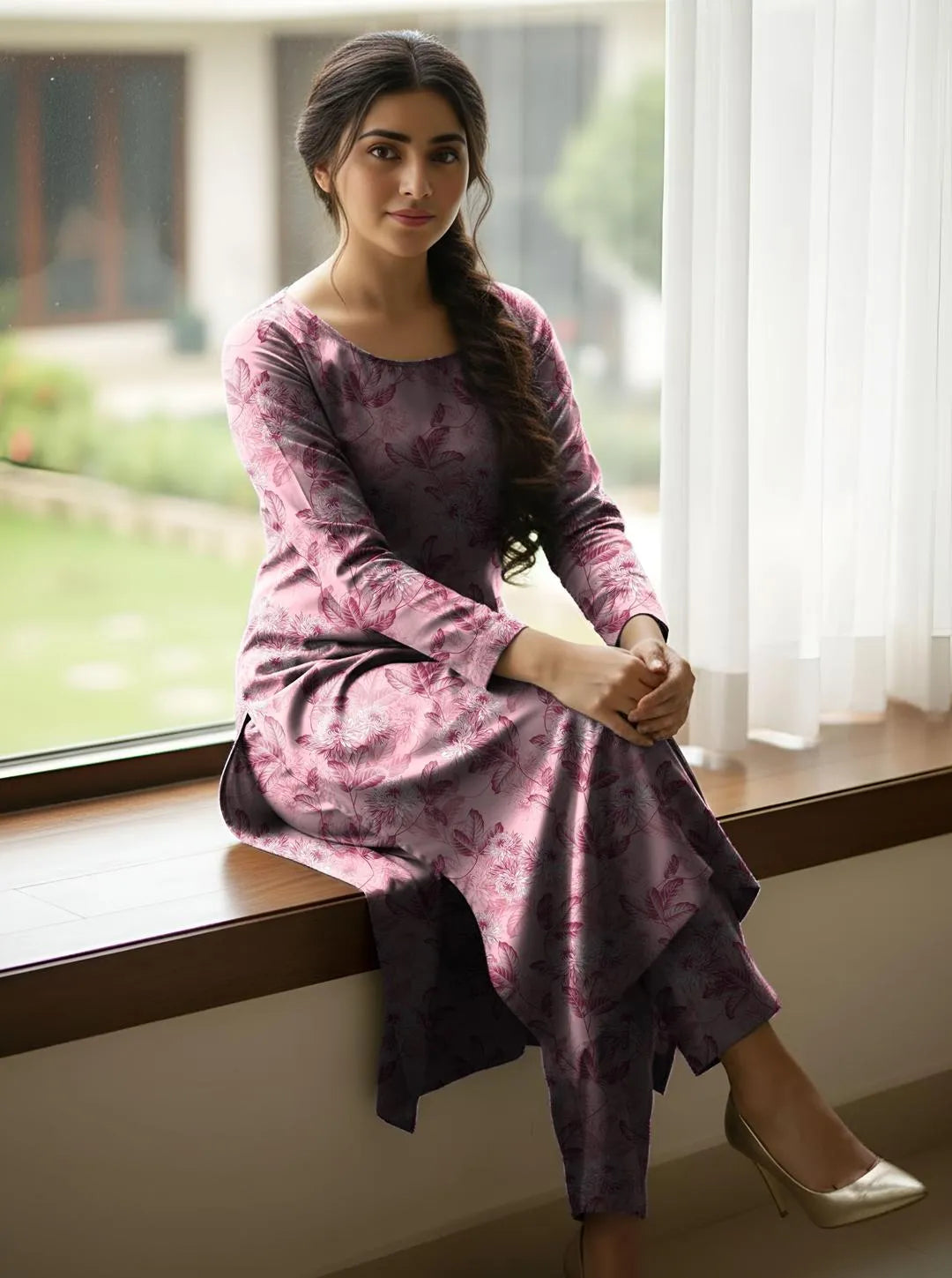 2 Pcs Women's Unstitched Printed Suit