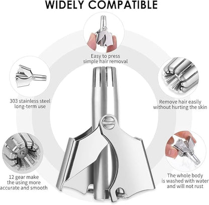 Mini Portable Stainless Steel Nose Hair Trimmer Manual Grooming Tool Safe And Durable For Easy And Comfortable Use