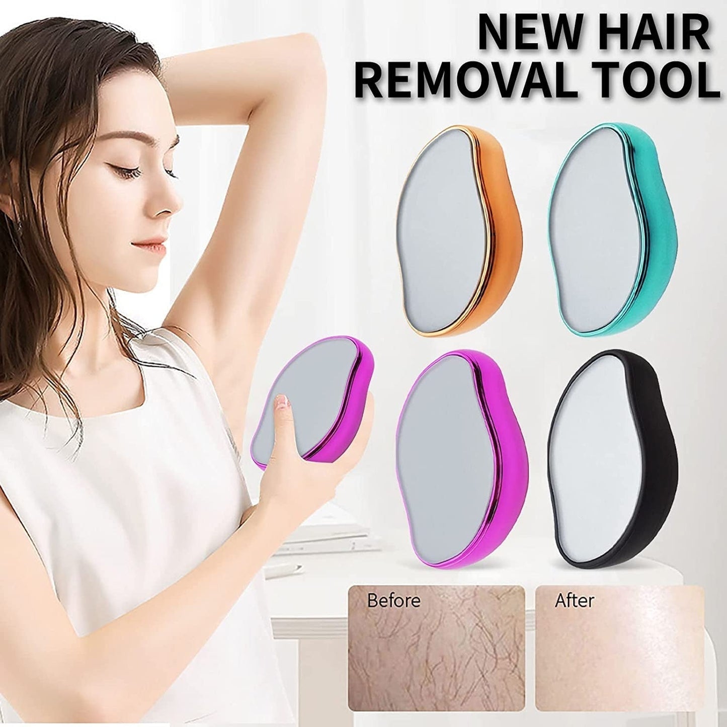 Crystal Hair Eraser - Magic Crystal Hair Remover, Painless Hair Removal With Epilator Mini Hair Remover For Men And Women Leg